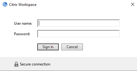 Screenshot of the Citrix Workspace sign in screen